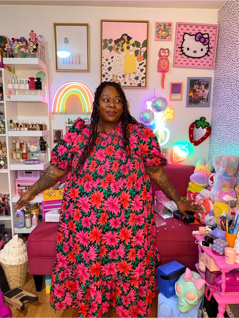 Plus Size Maxi Dress by  — Pink Floral Print